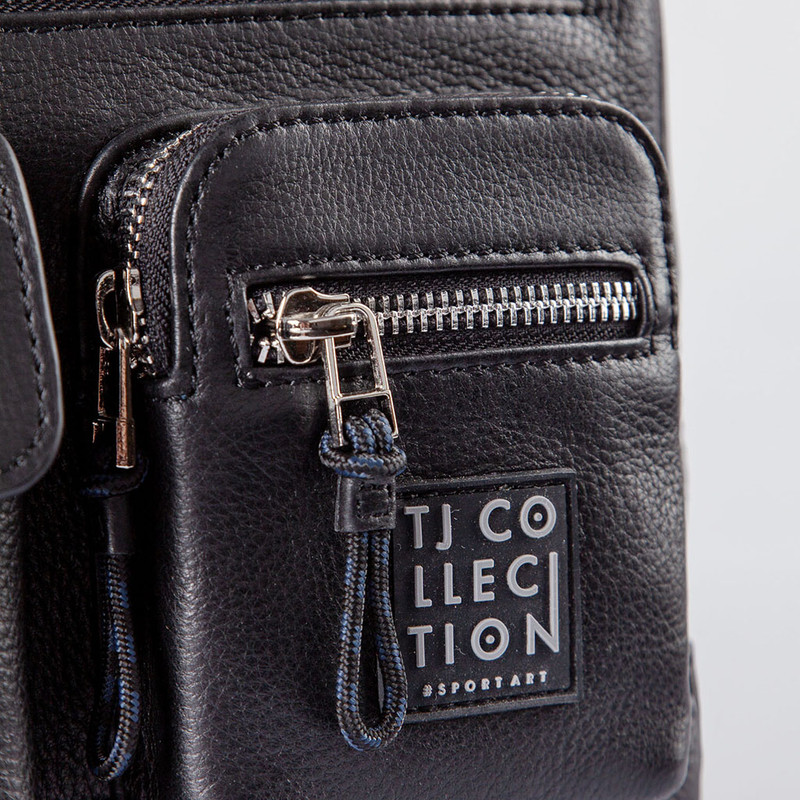 Black Leather Organizer Bag Geneva YH 5220810 BLK